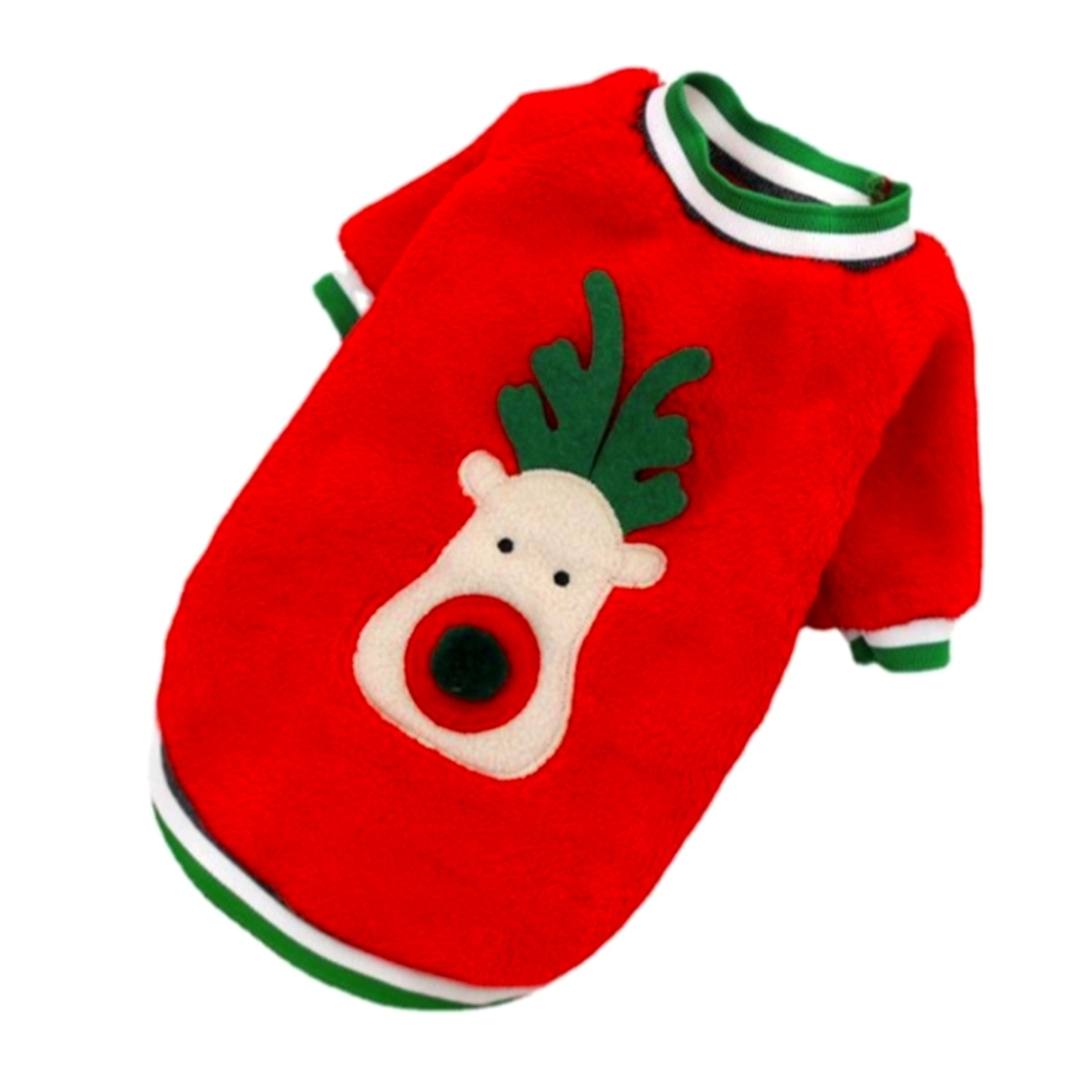 Dog/Cat Fleece Christmas Sweater For Small Pets - Red - Picture 3 of 7